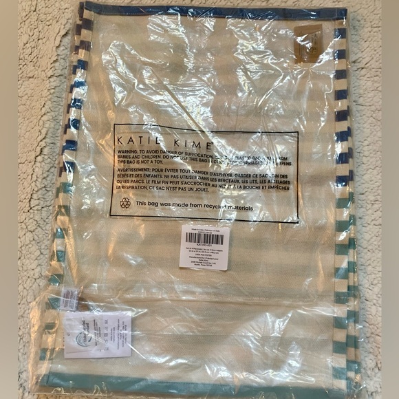 Katie Kime Striped Placemats (Set of 4) Aqua Blue NEW!! - Picture 4 of 9